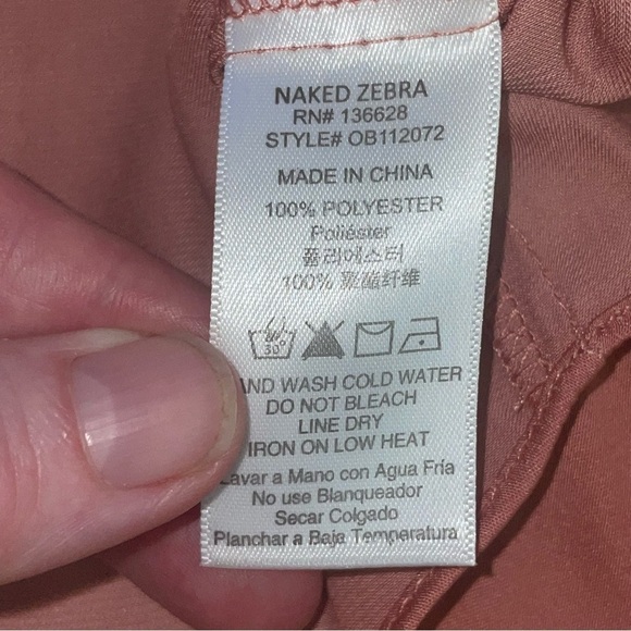 Naked Zebra Blouse – Orange – Size Small - Picture 7 of 9